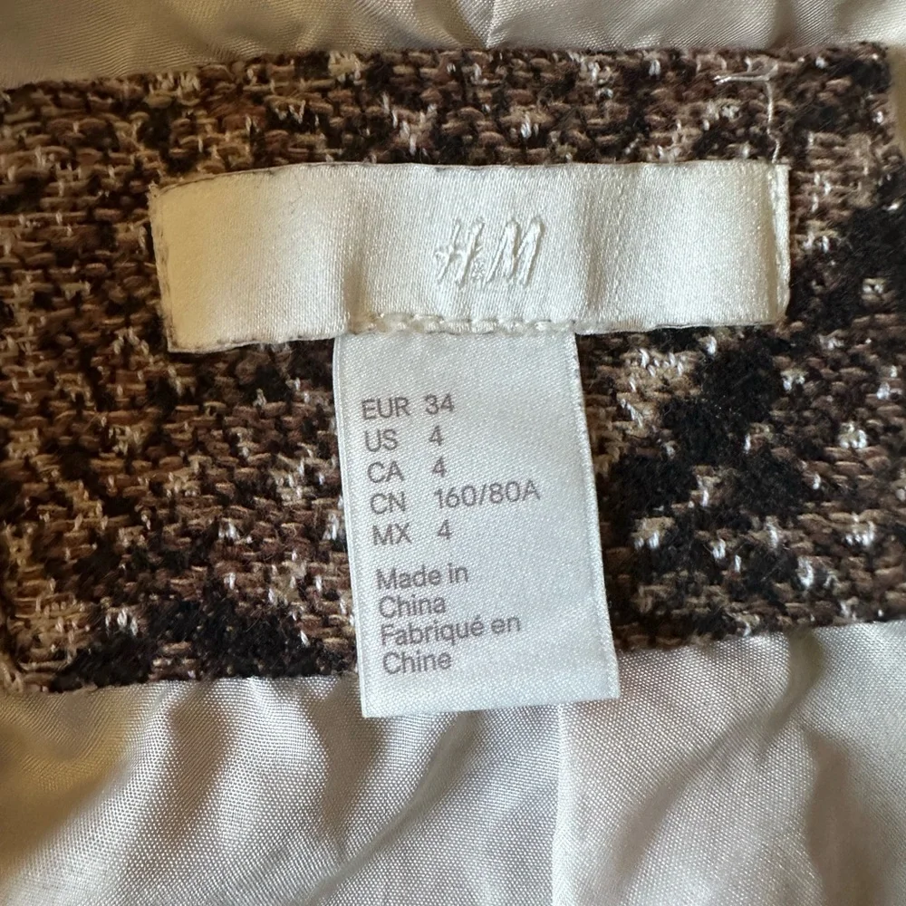 H&M Women Snake Print Jacket with Metal details Color Brown Size 4 - Picture 10 of 14